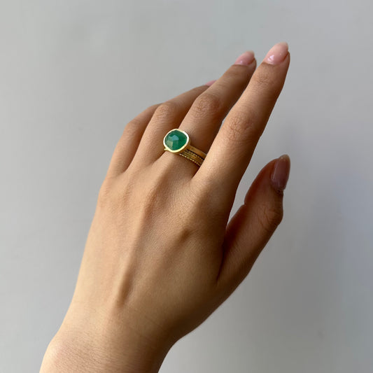2.73 Carat One-of-a-Kind Rose Cut Emerald Ring | ER69-OOAK