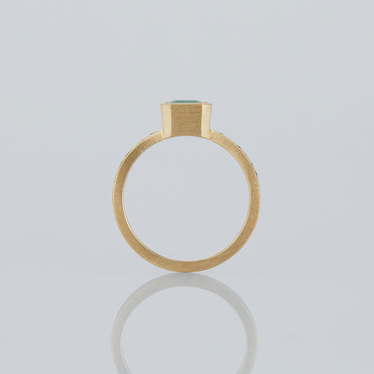 0.91 Carat One-of-a-Kind Emerald Cut Emerald Ring | ER73-OOAK