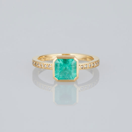 1.19 Carat One-of-a-Kind Emerald Cut Emerald Ring | ER74-OOAK