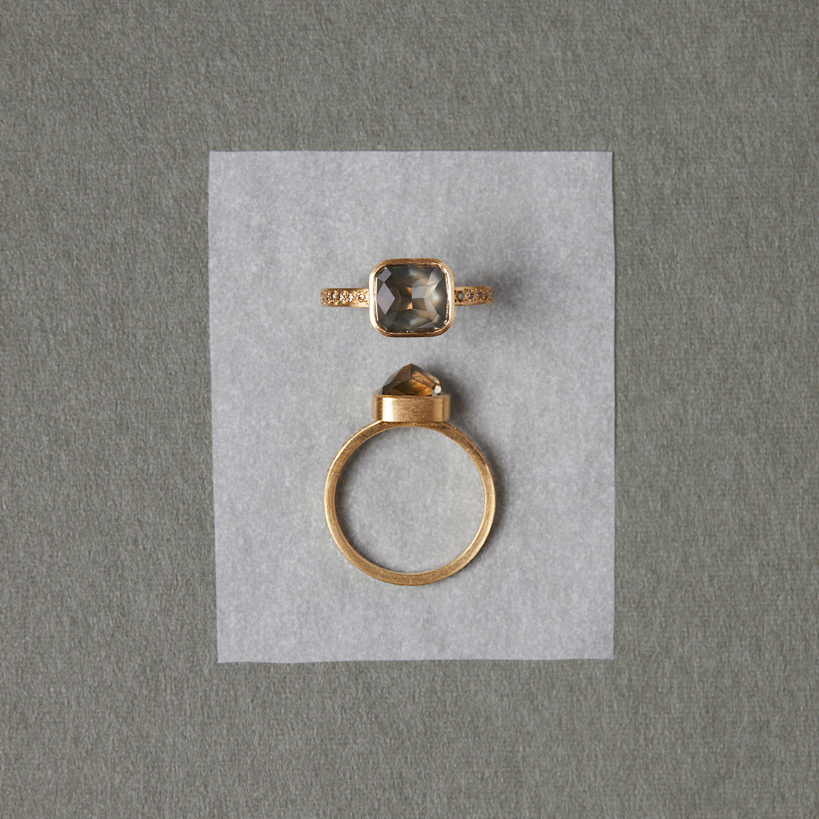 2.58 Carat One-of-a-Kind Mogul Emerald Cut Grey Diamond Ring | DR170-OOAK