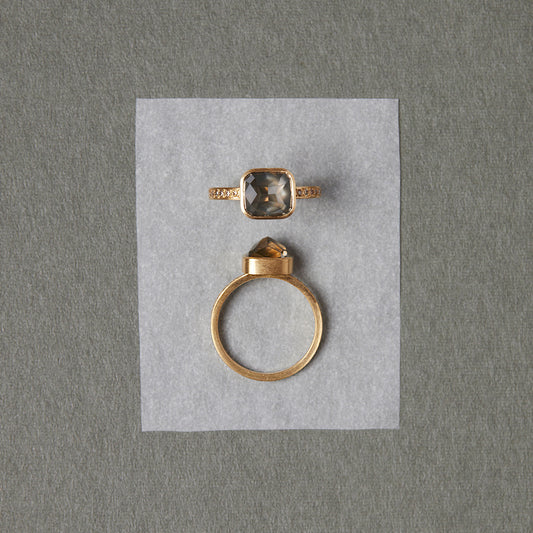 2.82 Carat One-of-a-Kind Mogul Emerald Cut Grey Diamond Ring | DR171-OOAK