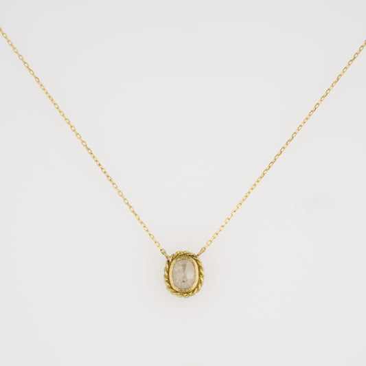 0.95 Carat One-of-a-Kind Rose Cut Cloud Grey Diamond Necklace | DN40-OOAK
