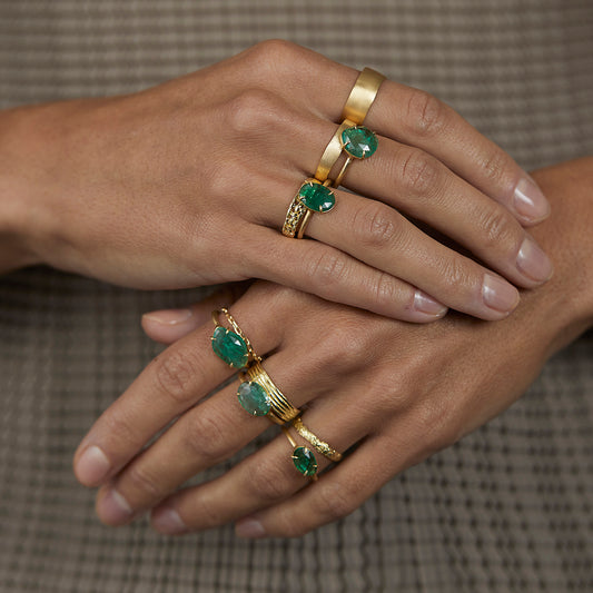 1.01 Carat One-of-a-Kind Emerald Slice Ring | ER59-OOAK