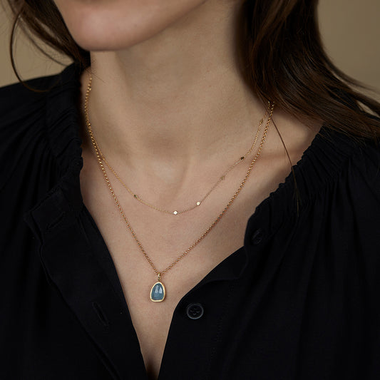 2.57 Carat One-of-a-Kind Rose Cut Aquamarine Necklace | AQN2-OOAK