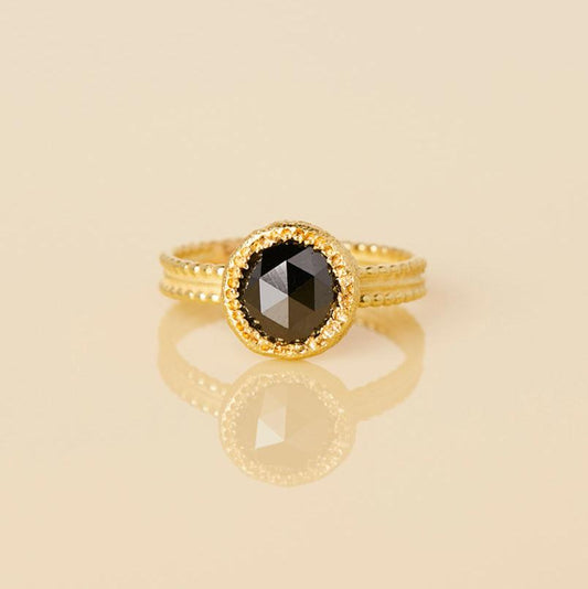 1.22 Carat One-of-a-Kind Rose Cut Black Diamond Ring | DR100-OOAK