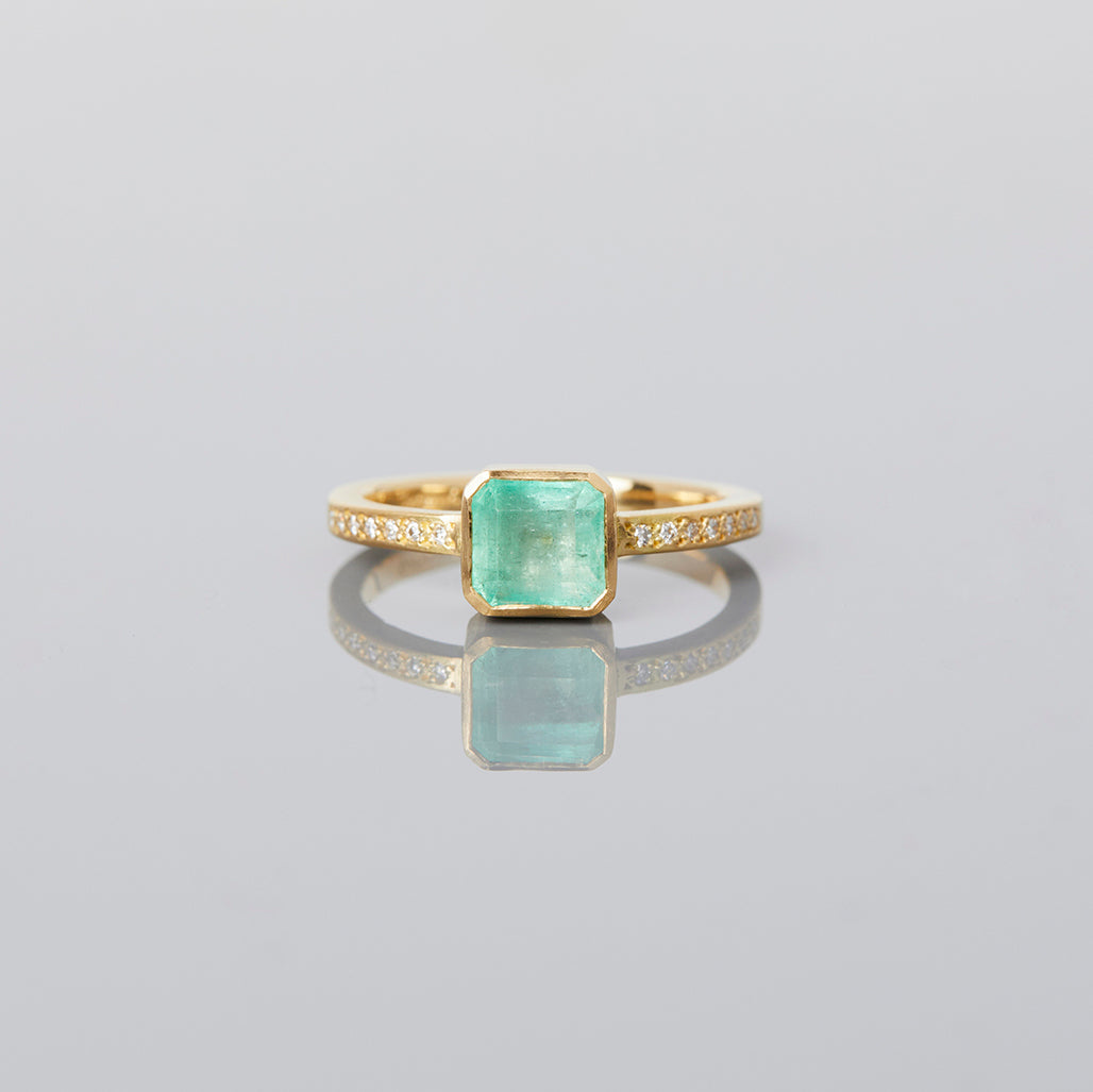 1.35 Carat One-of-a-Kind Emerald and Diamond Ring | ER14-OOAK