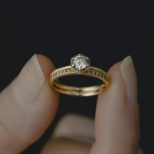 Black Diamond Half-Eternity Band | R0207BK ~