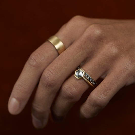 1.28 Carat One-of-a-Kind Step Cut Smoky Grey Grey Diamond Ring | DR274-OOAK