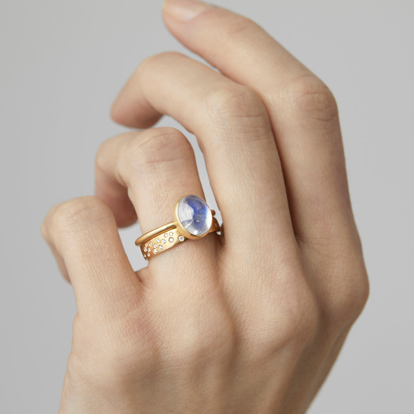 Wide White Diamond Starry Night Band | R7102W