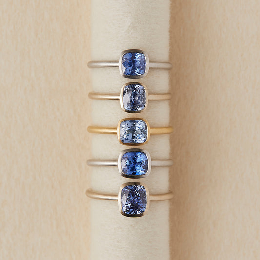 1.08 Carat  Cushion Cut Cornflower Blue Sapphire Ring| SR76-OOAK
