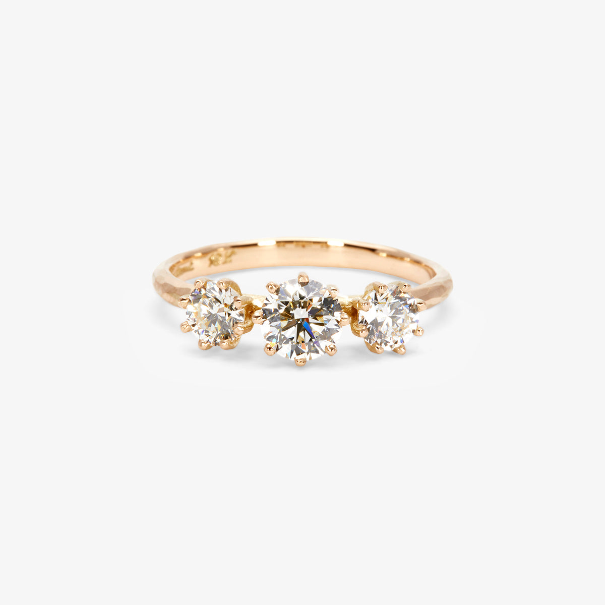 Queen Triple White Diamond Blooming Ring | R19021W