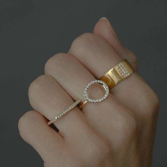 Open Circle Diamond Ring | R0408W