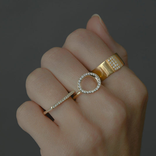 White Diamond Bridge Ring | R10701W