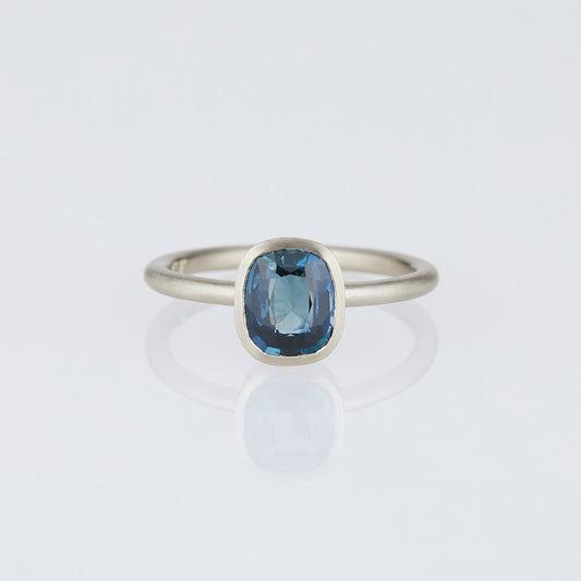 1.4 Carat One-of-a-Kind Cushion Cut Blue Sapphire Ring | SR70-OOAK