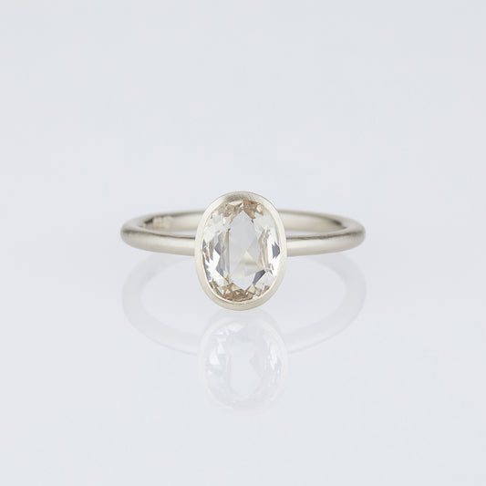 1.63 Carat One-of-a-Kind Oval Cut Pale Pink Sapphire Ring | SR71-OOAK