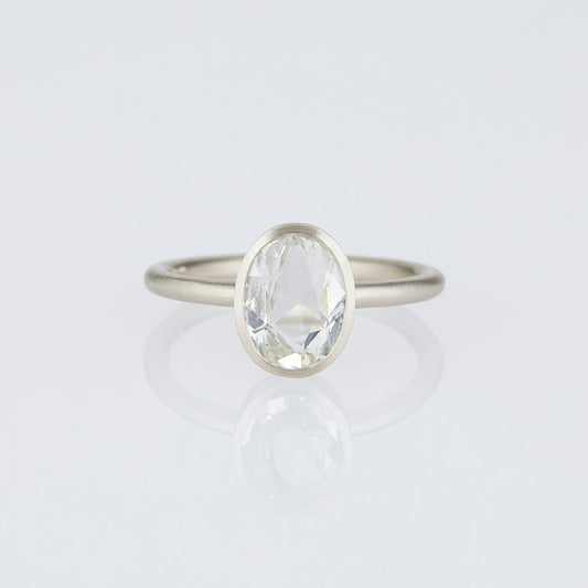 1.87 Carat One-of-a-Kind Oval Cut White Sapphire Ring | SR72-OOAK