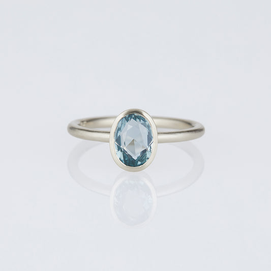 1.35 Carat One-of-a-Kind Oval Cut Pale Blue Sapphire Ring | SR73-OOAK