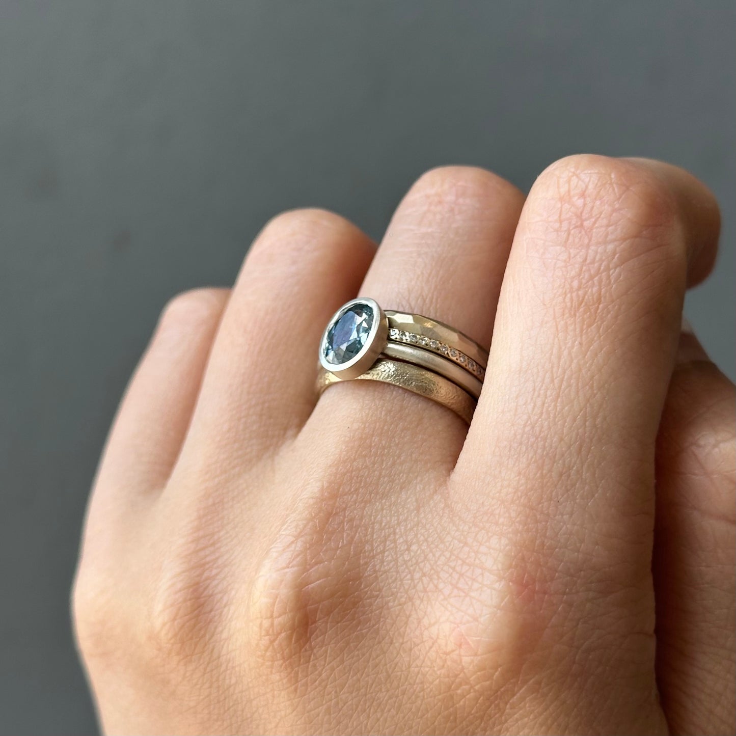 1.35 Carat One-of-a-Kind Oval Cut Pale Blue Sapphire Ring | SR73-OOAK