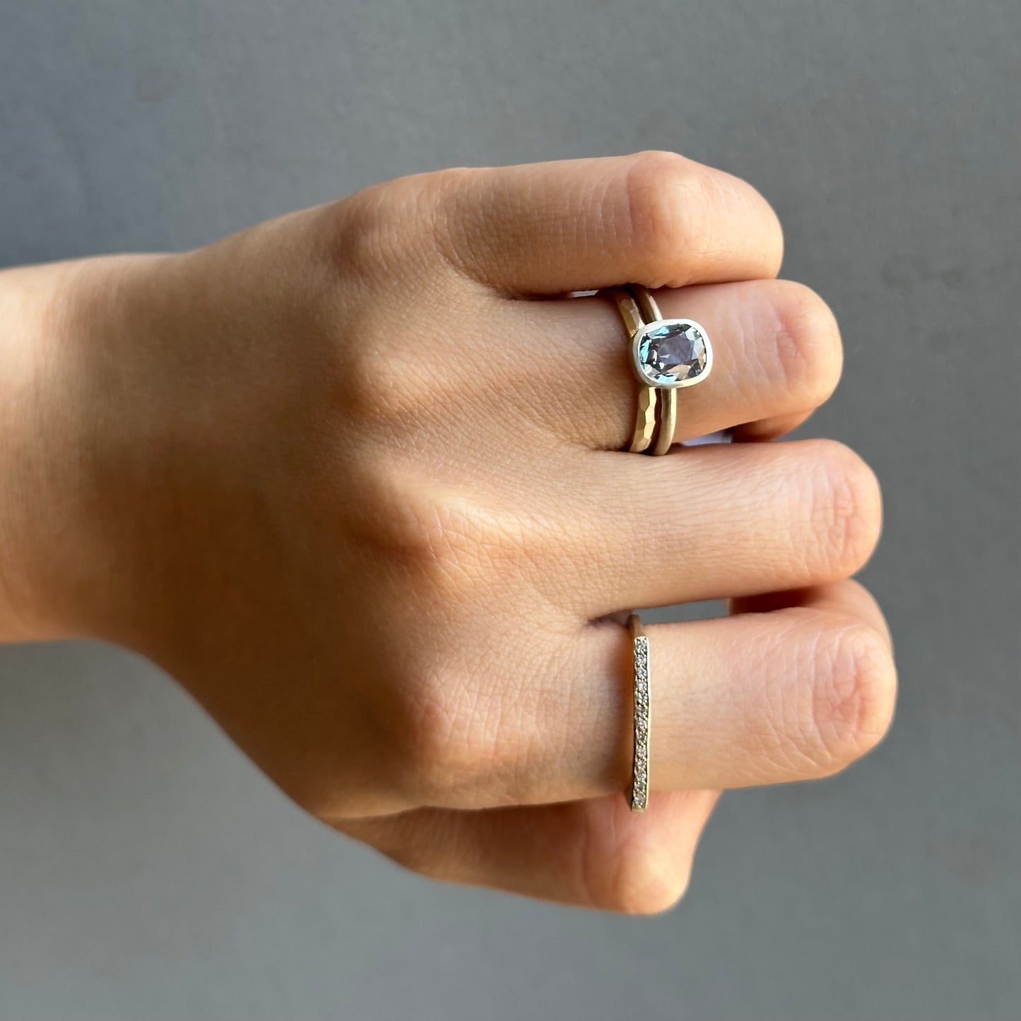 1.4 Carat One-of-a-Kind Cushion Cut Pale Blue Sapphire Ring | SR75-OOAK