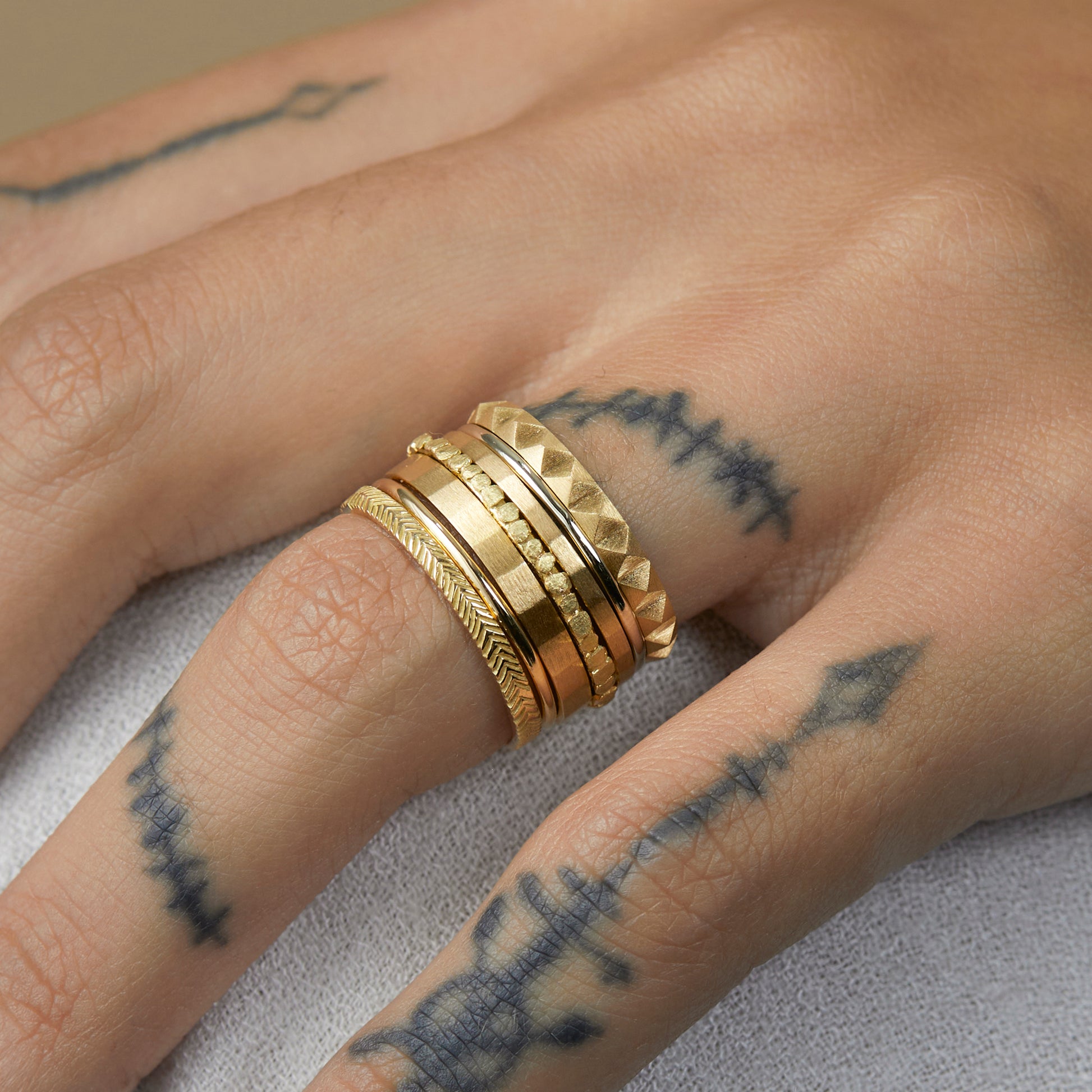 18K Yellow Gold on Model