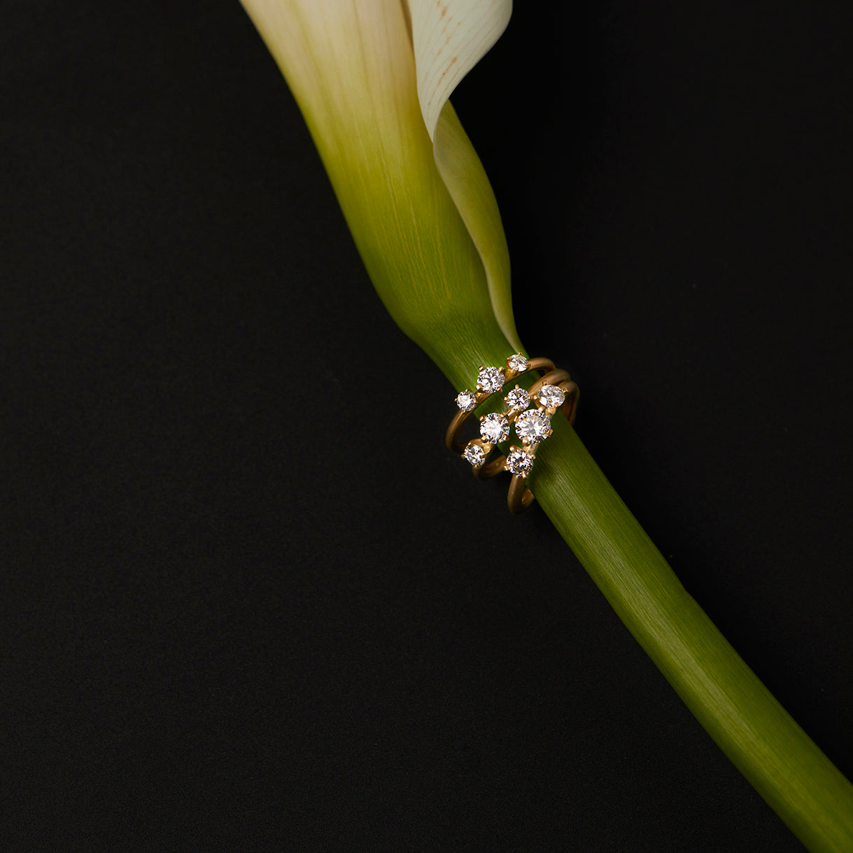 R11721W | Queen White Diamond Trinity Ring