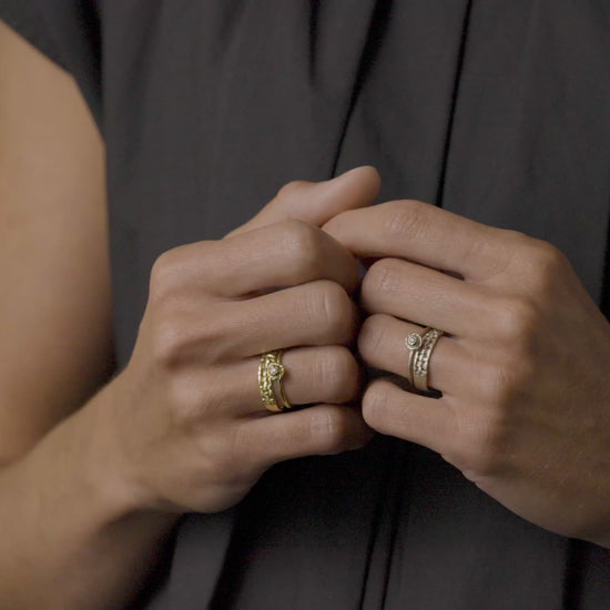 18K Yellow & White  Gold on Model