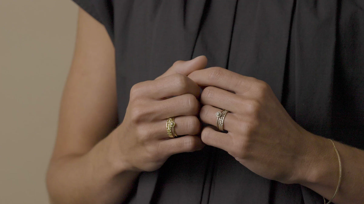18K Yellow & White  Gold on Model
