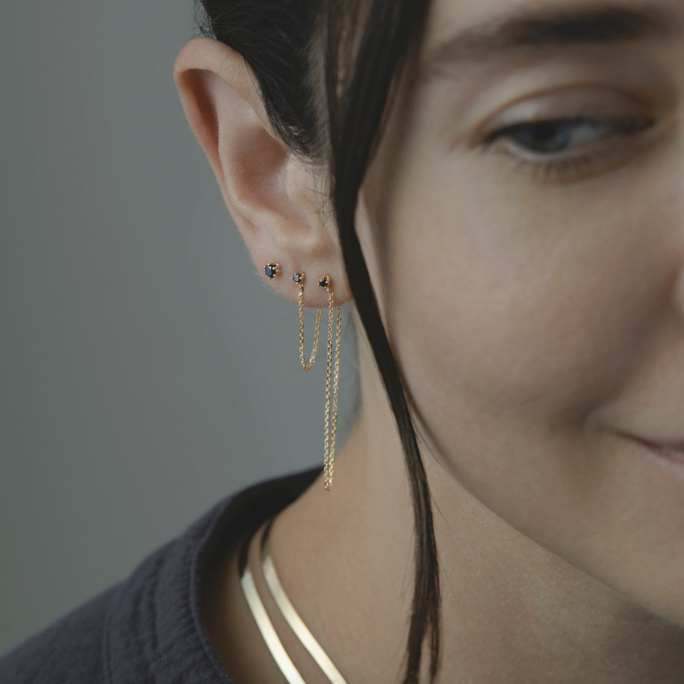 Black Diamond Sprinkle Earring | E9401BK