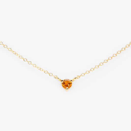 3mm Citrine Birthstone Necklace | N6701CT