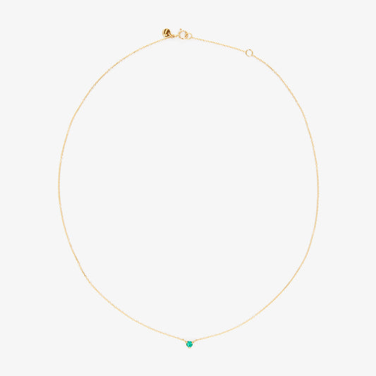 3mm Emerald Birthstone Necklace | N6701E