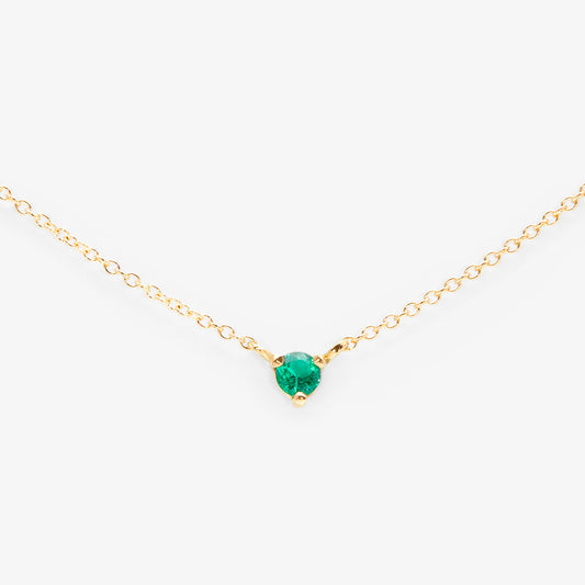 3mm Emerald Birthstone Necklace | N6701E