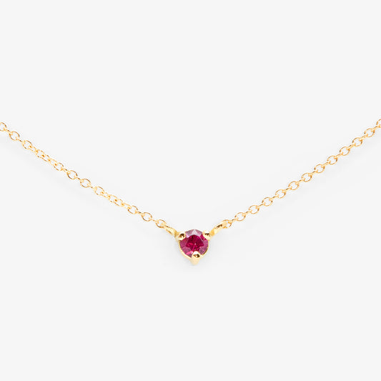 3mm Ruby Birthstone Necklace | N6701R