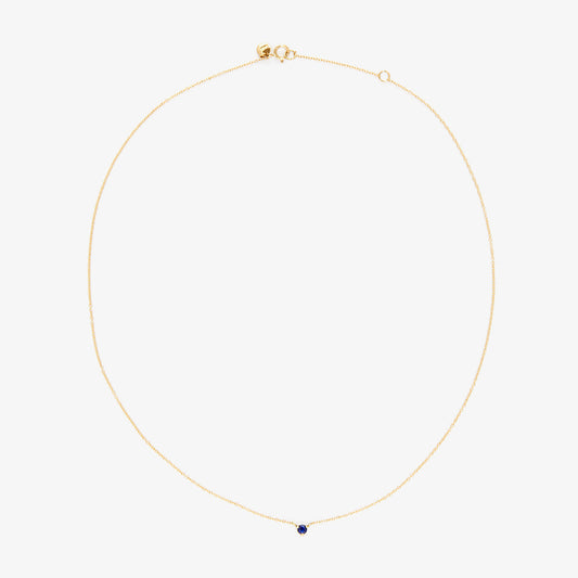 3mm Blue Sapphire Birthstone Necklace | N6701S