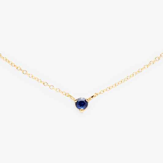 3mm Blue Sapphire Birthstone Necklace | N6701S