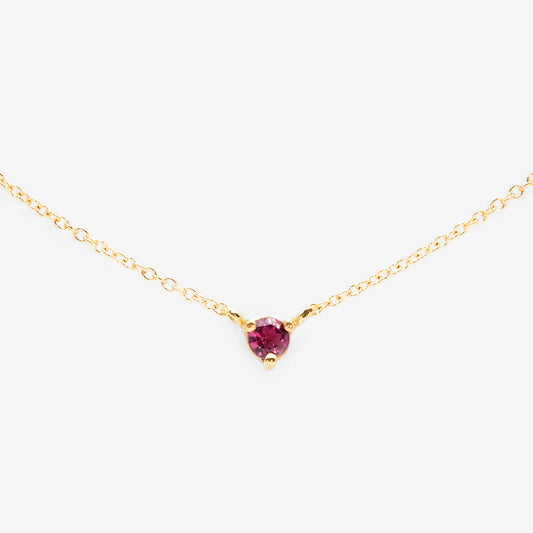 3mm Pink Tourmaline Birthstone Necklace | N6701T